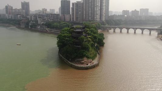 湖南衡阳石鼓书院4A景区航拍视频