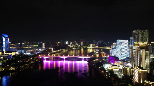 柳州夜景灯光航拍 视频