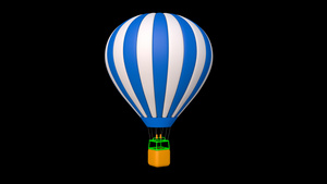 热气球旋转动画带通道10秒视频