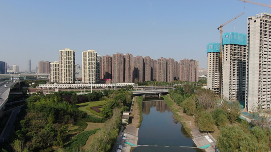 河南郑州城市高楼建筑航拍视频