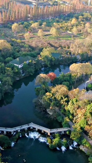 航拍贵阳花溪国家城市湿地公园花溪公园23秒视频