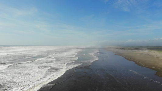 层层叠叠海浪浪花波涛汹涌白色的浪花宣传片视频