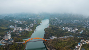 8K湘西芙蓉镇4A景区航拍大景延时10秒视频