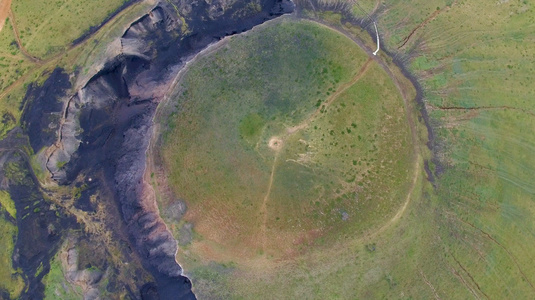 火山遗迹航拍视频