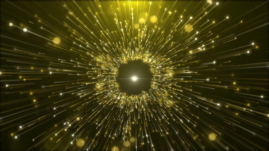 金色粒子光线旋涡背景视频
