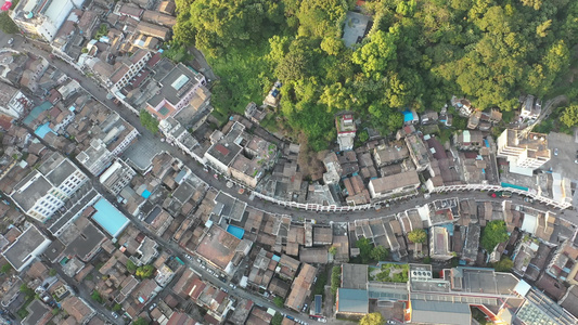 航拍中国广东中山孙文西路步行街骑楼街区视频