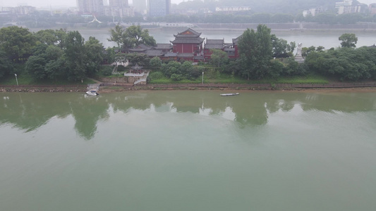 湖南衡阳石鼓书院4A景区航拍视频