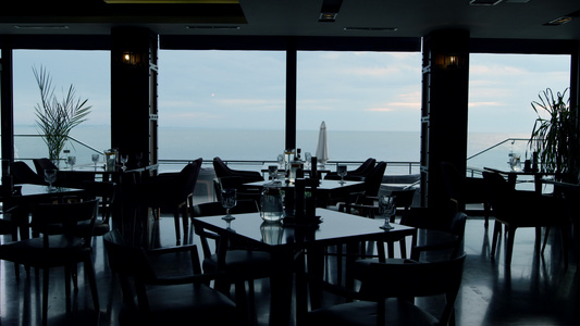 餐厅全景海景视频