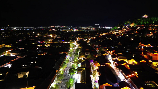 航拍云南丽江古城5A景区夜景 视频