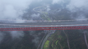 4K湖南矮寨大桥基建桥梁航拍视频19秒视频