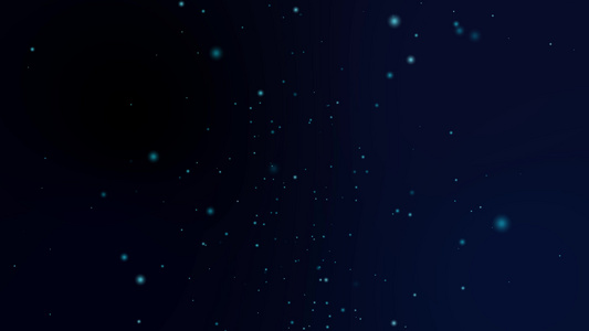 在深蓝屏幕背景下缓慢淡化的微粒和闪亮的雪星运动视频