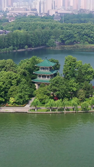 5A景区武汉东湖航拍视频武汉城市风光32秒视频