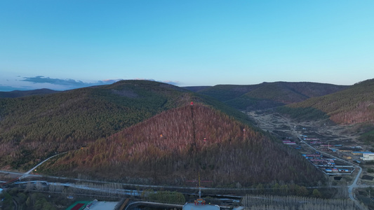 大兴安岭林区小镇林场风景视频