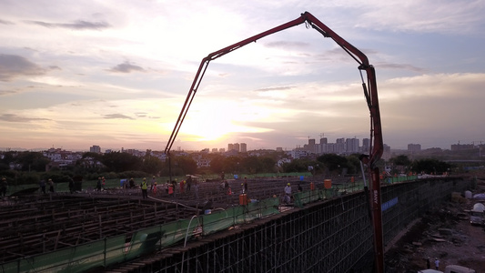 桥梁建设施工航拍视频