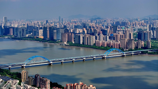 航拍杭州复兴大桥视频