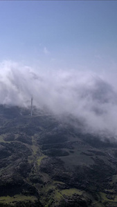 高清竖屏航拍乌蒙大草原云海景观视频
