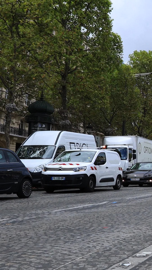法国首都巴黎著名香榭丽舍大道与凯旋门实拍视频合集浪漫之都57秒视频