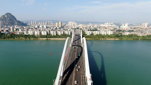 4k航拍柳州广雅大桥34秒视频