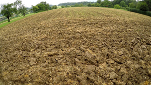 田地小麦采伐和耕种的稻草残渣34秒视频