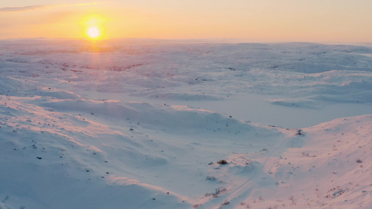 俄罗斯一望无际的大雪原视频