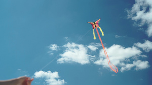 在晴朗天空玩风筝8秒视频