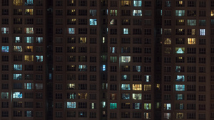 夜间高楼公寓区间过夜时间16秒视频