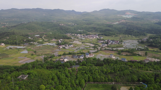 航拍乡村田园农业自然风景视频