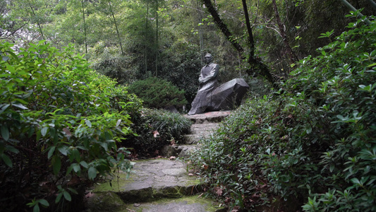 杭州西湖风景区潘天寿先生像4K风景视频视频