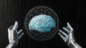 C4D科技呵护大脑logo展示视频14秒视频
