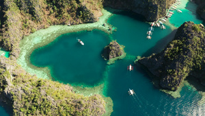 环礁湖和绿水的海景11秒视频