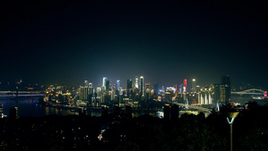 航拍俯瞰重庆江景全景城市群夜色41秒视频