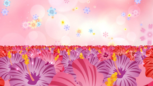 温馨唯美粉色花海动态粒子花朵算法视频素材视频
