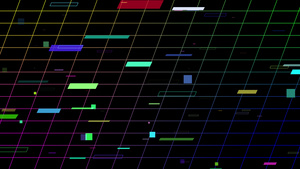 彩色未来电子几何形动画40秒视频