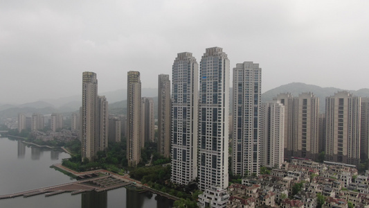 城市密集高楼商业住宅小区航拍视频视频