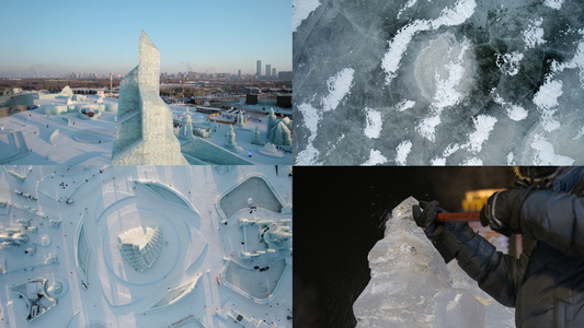 4k冰雪世界冰雕艺术合集视频