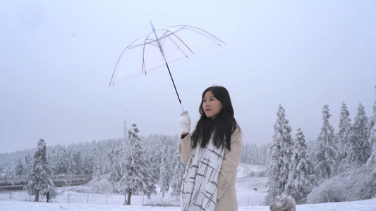 升格美女雪景里打伞[复名]视频