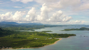 清晨海景与岛屿从上面看喀拉莫群岛菲利平群岛15秒视频
