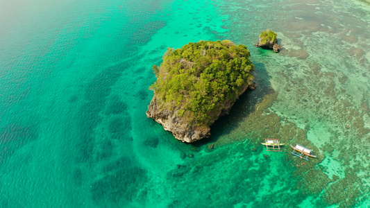 海景环礁湖波拉凯岛海豚岛视频