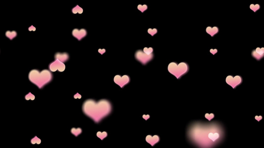 动态爱心浪漫边框相框透明背景视频元素视频