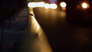 模糊虚化的汽车前灯夜景光斑11秒视频