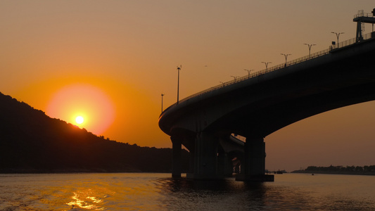 日落时香港马考桥视频