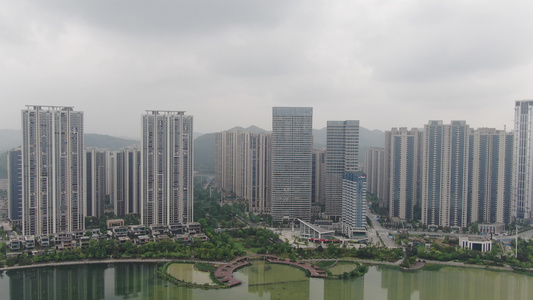 城市密集高楼商业住宅小区航拍视频视频