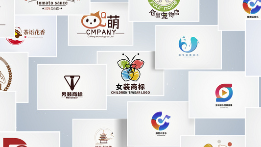 简约大气震撼多LOGO汇聚模板视频