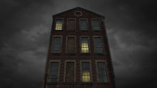 夜间旧工厂视频
