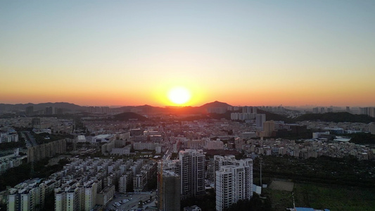 番禺乡村傍晚晚霞日落视频