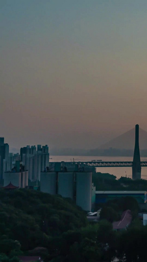 武汉天兴洲长江大桥日落延时视频武汉城市宣传片12秒视频
