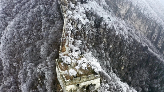 长城冬季长城雪景长城视频