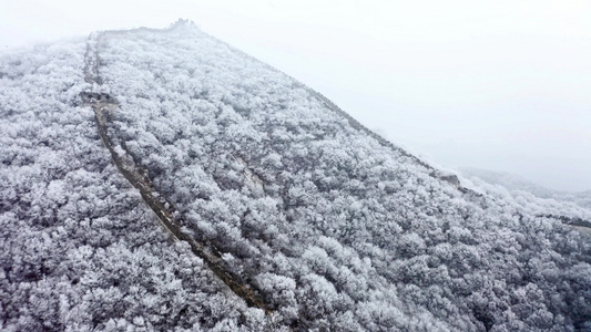 长城冬季长城雪景长城视频