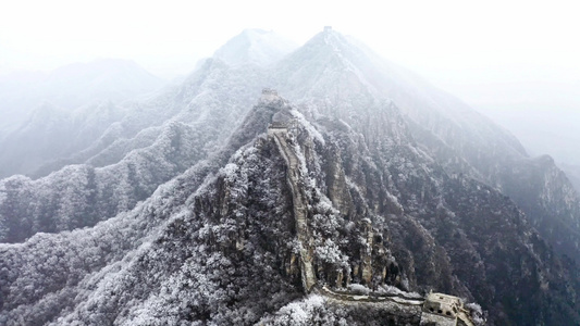 长城冬季长城雪景长城视频