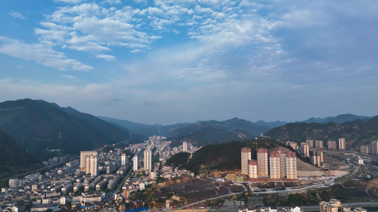 4K航拍贵州剑河县城市风光美景视频